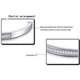 Brazalete De Titanio Con Baño De Platino Y Diamantes, Hipoalergénico Y De Calidad Confiable Para Mujer.