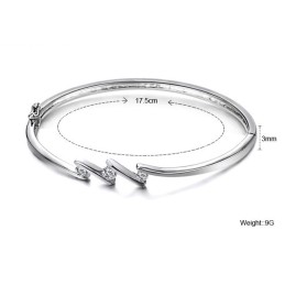 Brazalete De Titanio Con Baño De Platino Y Diamantes De Imitación, Hipoalergénico, Para Mujer, Con Calidad Y Cantidad Garantizad
