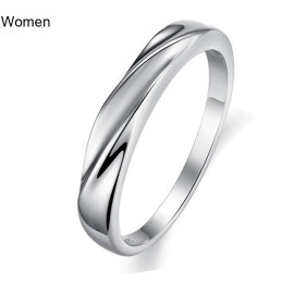 Anillo De Titanio Con Baño De Platino De Alta Calidad Para Amantes.