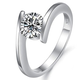 Anillo De Titanio Con Baño De Platino Y Diamantes De Imitación Para Mujer, De Rendimiento Confiable