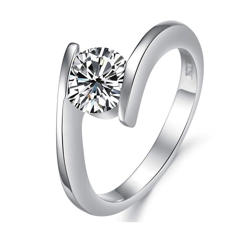 Anillo De Titanio Con Baño De Platino Y Diamantes De Imitación Para Mujer, De Rendimiento Confiable