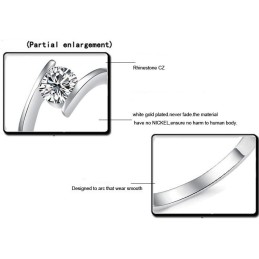 Anillo De Titanio Con Baño De Platino Y Diamantes De Imitación Para Mujer, De Rendimiento Confiable