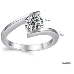 Anillo De Titanio Con Baño De Platino Y Diamantes De Imitación Para Mujer, De Rendimiento Confiable