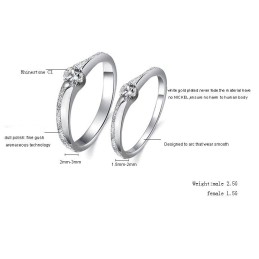Anillo De Titanio Con Baño De Platino Y Diamantes De Imitación Para Amantes, Con Calidad Y Cantidad Garantizadas.