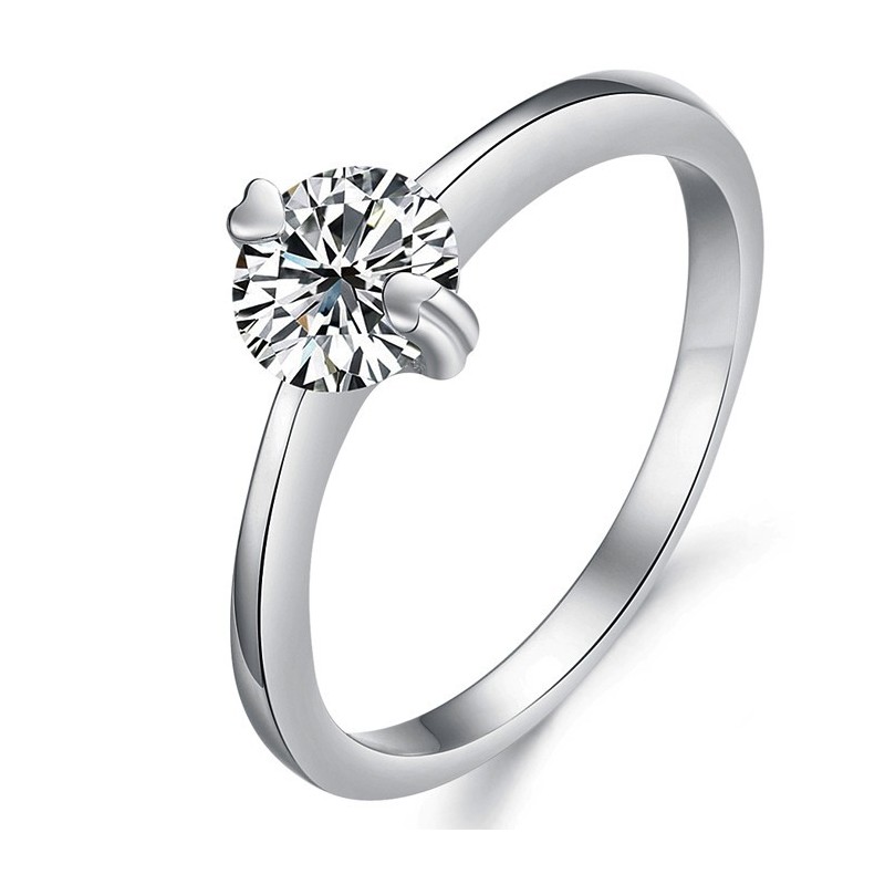 Anillo De Titanio Con Baño De Platino Y Diamantes De Imitación Para Mujer, Con Calidad Y Cantidad Garantizadas. Anillo De Titanio Con Baño De Platino Y Diamantes De Imitación Para Mujer, Con Calidad Y Cantidad Garantizadas.