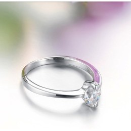 Anillo De Titanio Con Baño De Platino Y Diamantes De Imitación Para Mujer, Con Calidad Y Cantidad Garantizadas.