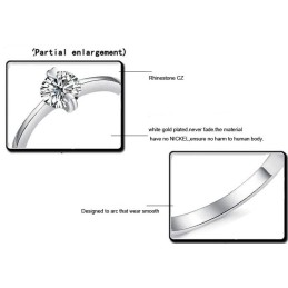 Anillo De Titanio Con Baño De Platino Y Diamantes De Imitación Para Mujer, Con Calidad Y Cantidad Garantizadas.