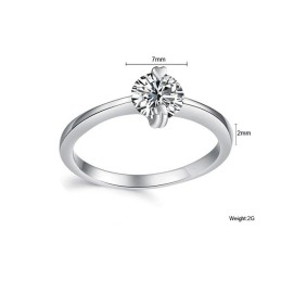 Anillo De Titanio Con Baño De Platino Y Diamantes De Imitación Para Mujer, Con Calidad Y Cantidad Garantizadas.