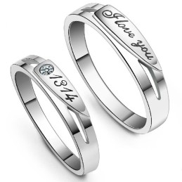 Anillo De Titanio Con Baño De Platino De Alta Calidad Para Amantes