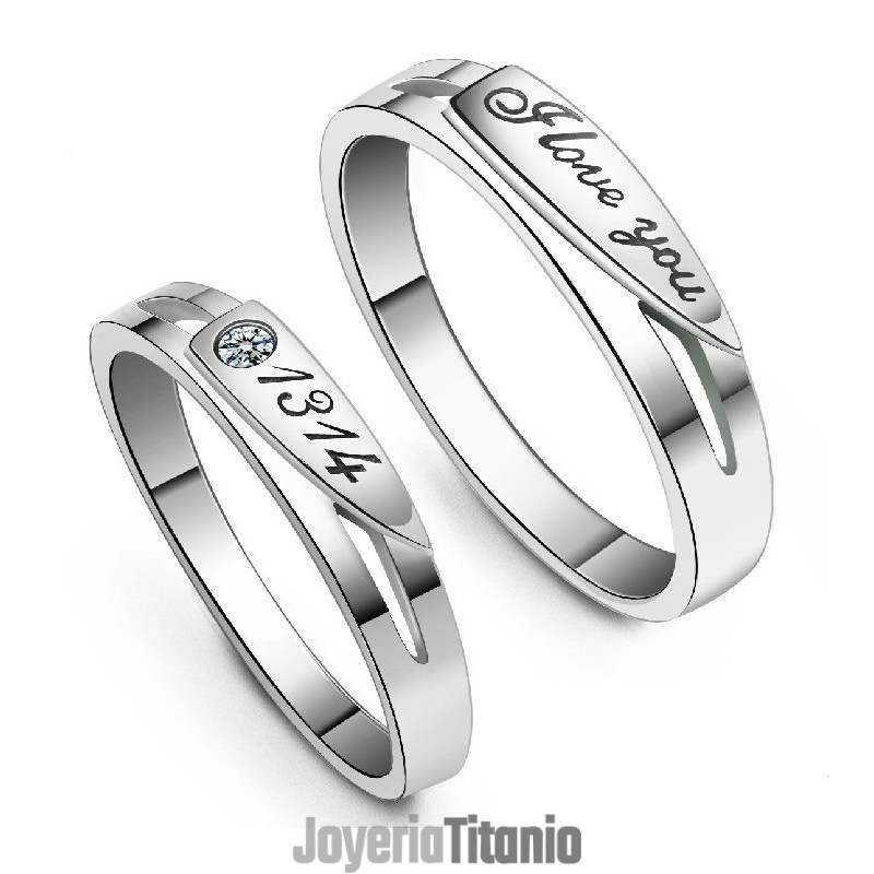 Anillo De Titanio Con Baño De Platino De Alta Calidad Para Amantes