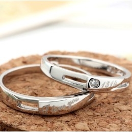 Anillo De Titanio Con Baño De Platino De Alta Calidad Para Amantes