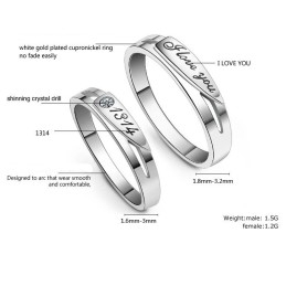 Anillo De Titanio Con Baño De Platino De Alta Calidad Para Amantes