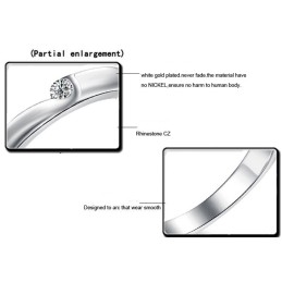 Anillo De Titanio Con Baño De Platino De Calidad Estable Para Amantes Con Diamantes De Imitación.