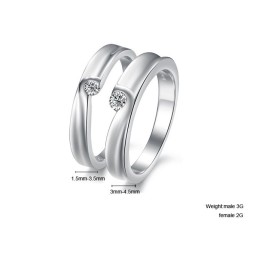 Anillo De Titanio Con Baño De Platino De Calidad Estable Para Amantes Con Diamantes De Imitación.