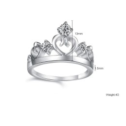 Anillo De Titanio Con Baño De Platino Y Diamantes De Imitación De Renombre Mundial
