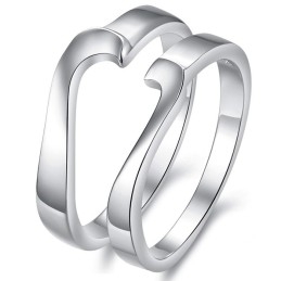 Anillo De Titanio Con Baño De Platino De Calidad Para Amantes.