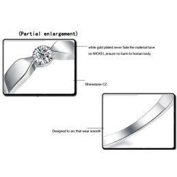 Anillo De Titanio Con Baño De Platino De Alta Calidad Para Amantes Con Diamantes De Imitación.