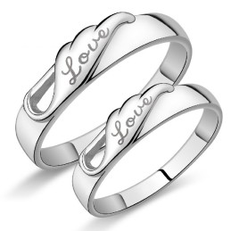 Anillo De Titanio Con Baño De Platino De Calidad Para Amantes.