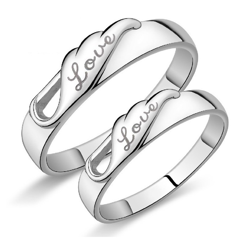 Anillo De Titanio Con Baño De Platino De Calidad Para Amantes.