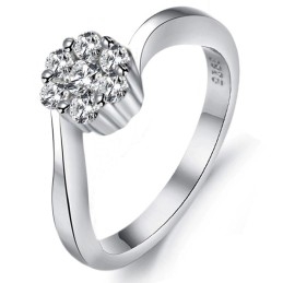Anillo De Titanio Con Baño De Platino Y Diamantes De Imitación Para Mujer, Con Calidad Y Cantidad Garantizadas.