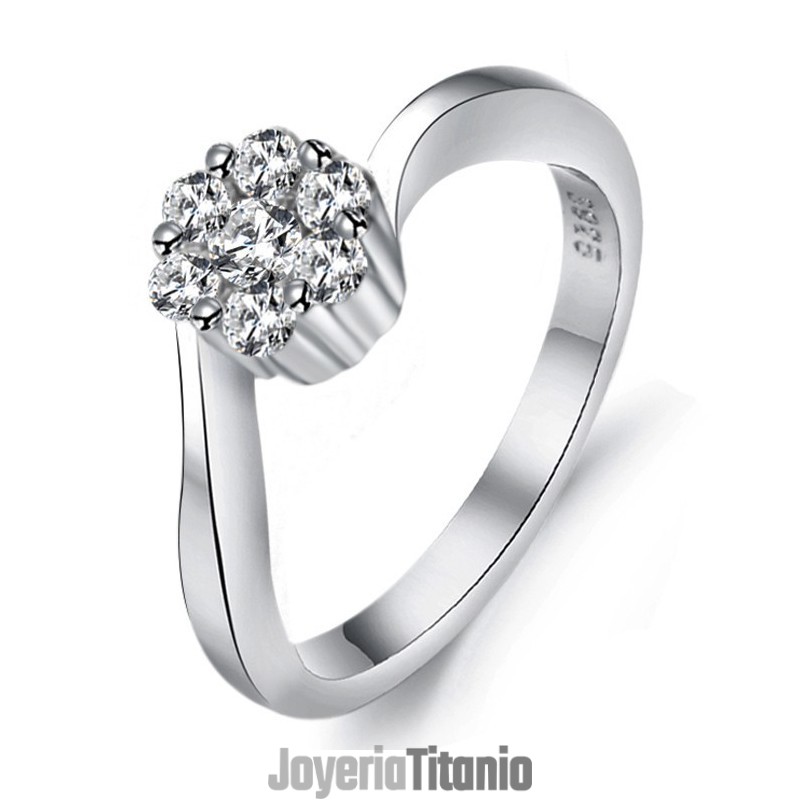 Anillo De Titanio Con Baño De Platino Y Diamantes De Imitación Para Mujer, Con Calidad Y Cantidad Garantizadas. Anillo De Titanio Con Baño De Platino Y Diamantes De Imitación Para Mujer, Con Calidad Y Cantidad Garantizadas.