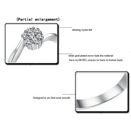 Anillo De Titanio Con Baño De Platino Y Diamantes De Imitación Para Mujer, Con Calidad Y Cantidad Garantizadas.