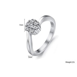 Anillo De Titanio Con Baño De Platino Y Diamantes De Imitación Para Mujer, Con Calidad Y Cantidad Garantizadas.