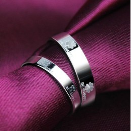 Anillo De Titanio Con Baño De Platino En Forma De Trébol De Excelente Calidad Para Amantes.