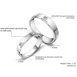 Anillo De Titanio Con Baño De Platino En Forma De Trébol De Excelente Calidad Para Amantes.