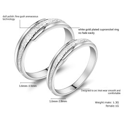Anillo De Titanio Con Baño De Platino Y Perlas De Gran Variedad Para Enamorados