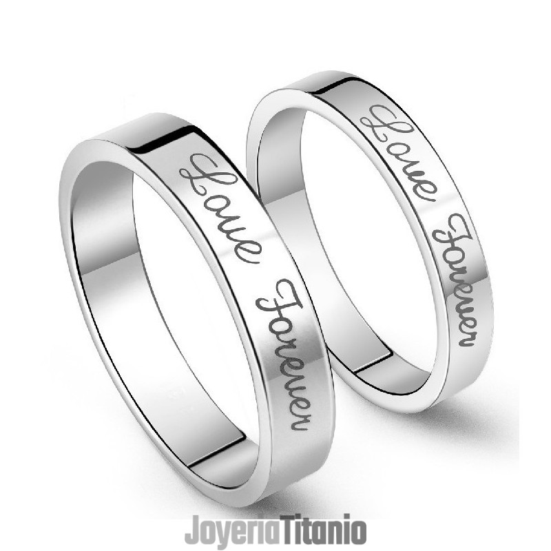 Anillo De Titanio Con Baño De Platino De Calidad Superior Para Amantes. Anillo De Titanio Con Baño De Platino De Calidad Superior Para Amantes.