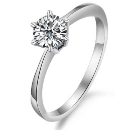 Anillo De Titanio Con Baño De Platino Y Diamantes De Imitación Para Mujer, Con Calidad Y Cantidad Garantizadas.