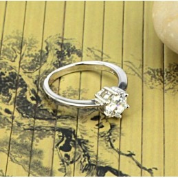 Anillo De Titanio Con Baño De Platino Y Diamantes De Imitación Para Mujer, Con Calidad Y Cantidad Garantizadas.