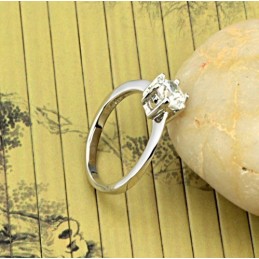 Anillo De Titanio Con Baño De Platino Y Diamantes De Imitación Para Mujer, Con Calidad Y Cantidad Garantizadas.