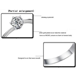 Anillo De Titanio Con Baño De Platino Y Diamantes De Imitación Para Mujer, Con Calidad Y Cantidad Garantizadas.