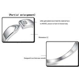 Anillo De Titanio Con Baño De Platino De Alta Calidad Para Amantes Con Diamantes De Imitación.