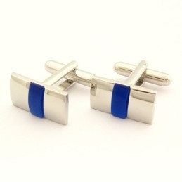 Gemelos Oblongos De Titanio Y Ágata Azul