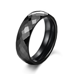 Anillo De Cerámica De Tungsteno Negro De Excelente Calidad