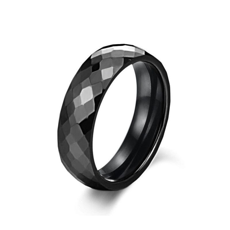 Anillo De Cerámica De Tungsteno Negro De Excelente Calidad