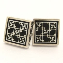 Gemelos Cuadrados De Titanio Y Baño Ip Negro
