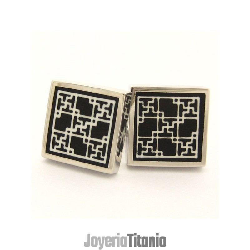Gemelos Cuadrados De Titanio Y Baño Ip Negro Gemelos Cuadrados De Titanio Y Baño Ip Negro