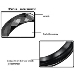 Anillo De Cerámica De Tungsteno Negro De Excelente Calidad