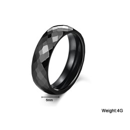 Anillo De Cerámica De Tungsteno Negro De Excelente Calidad