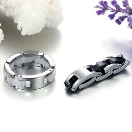 Anillo De Cerámica De Tungsteno Blanco Y Negro Con Amplia Variedad