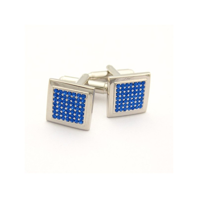 Gemelos Cuadrados De Titanio Con Diamantes Azules Gemelos Cuadrados De Titanio Con Diamantes Azules