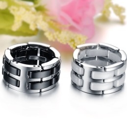Anillo De Cerámica De Tungsteno Blanco Y Negro Con Calidad Y Cantidad Garantizadas