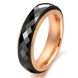 Anillo De Cerámica De Tungsteno Negro Con Amplia Variedad