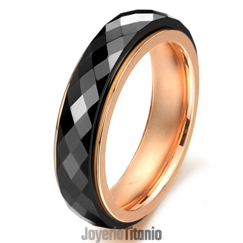 Anillo De Cerámica De Tungsteno Negro Con Amplia Variedad
