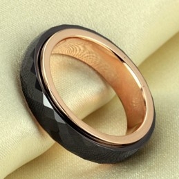 Anillo De Cerámica De Tungsteno Negro Con Amplia Variedad