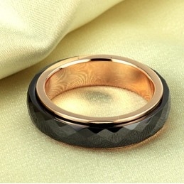 Anillo De Cerámica De Tungsteno Negro Con Amplia Variedad